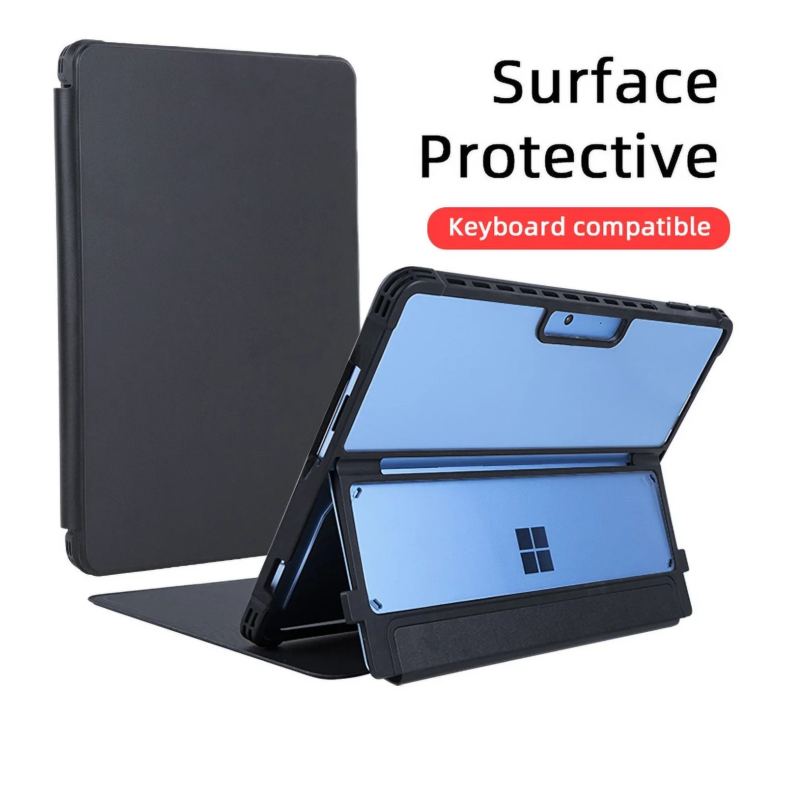 Microsoft Surface Pro 9 (2038) - Full Edge Protection Transparent Flip Leather Cover Case - Image 2
