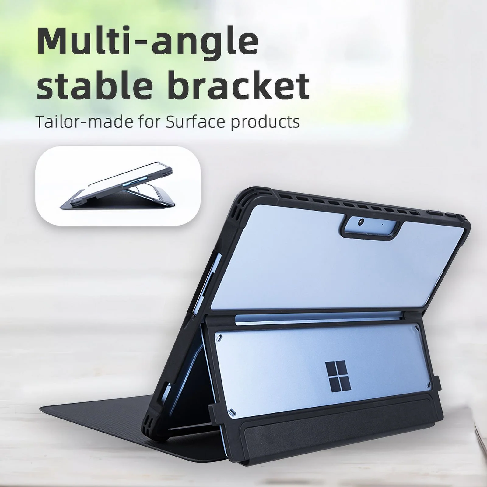 Microsoft Surface Pro 9 (2038) - Full Edge Protection Transparent Flip Leather Cover Case - Image 3