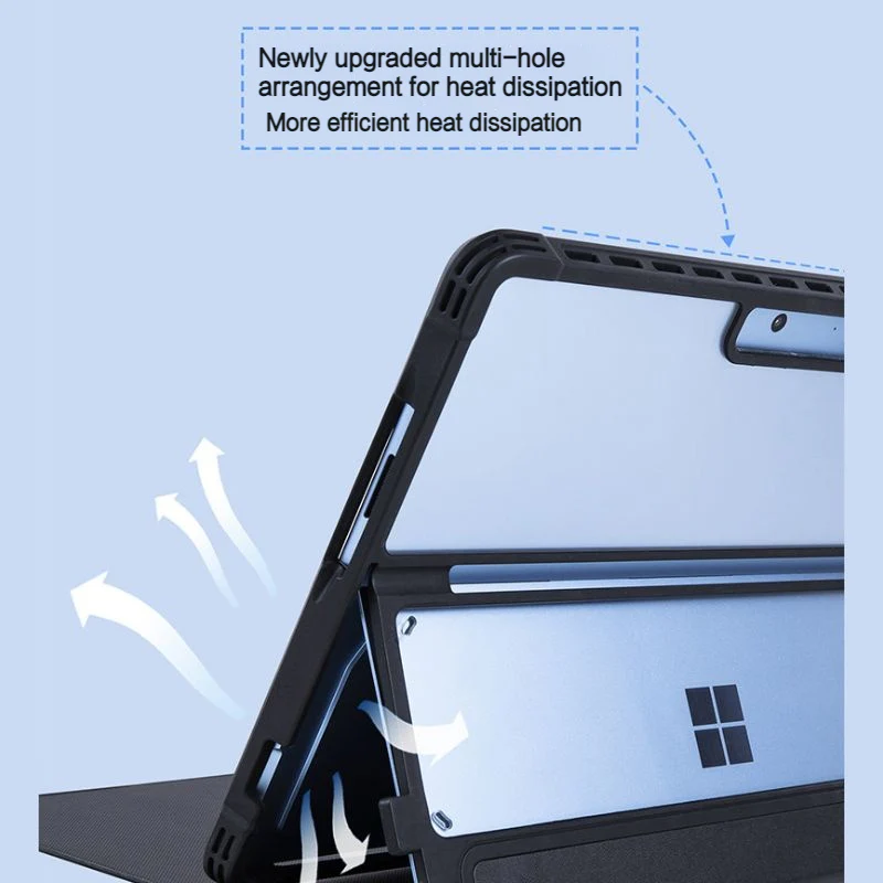 Microsoft Surface Pro 9 (2038) - Full Edge Protection Transparent Flip Leather Cover Case - Image 6