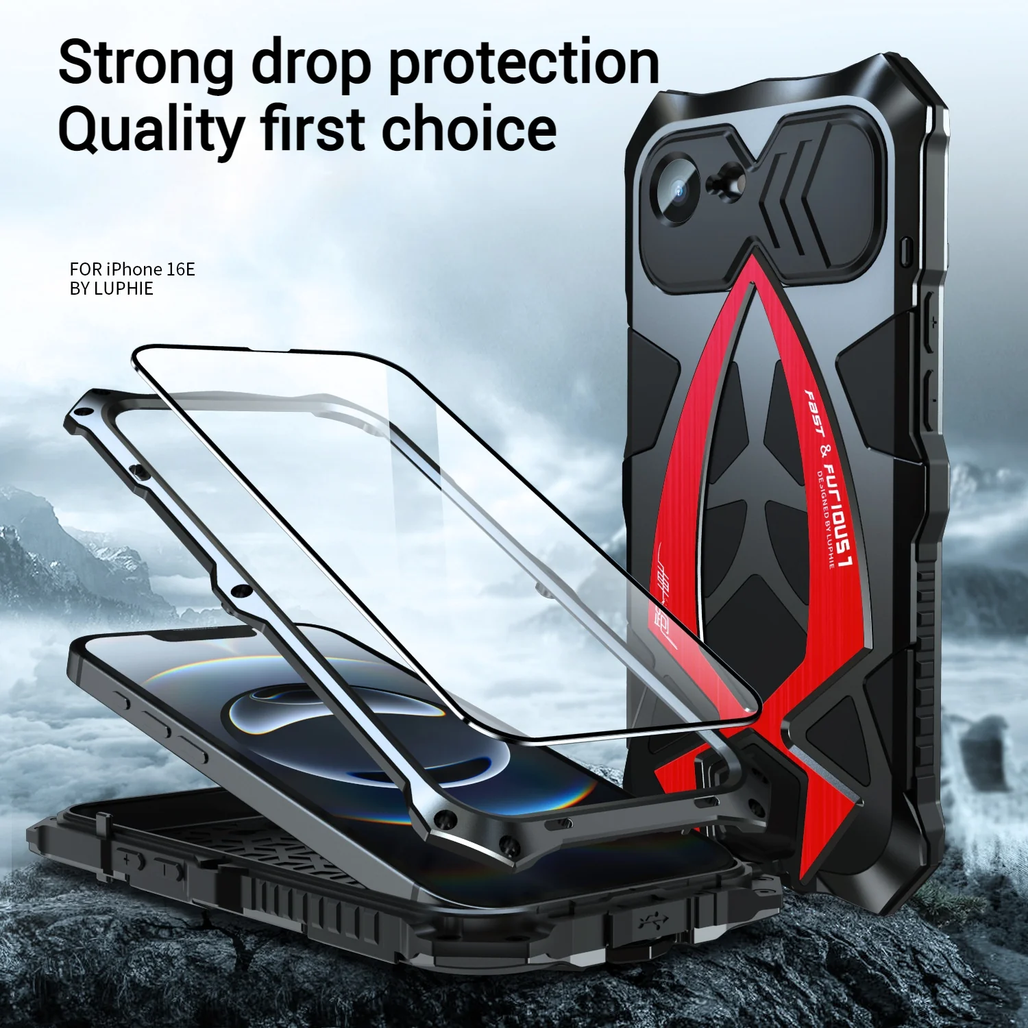 [Military-Grade Protection] [Metal Frame Bumper] Apple iPhone 16e & 17e - Heavy Duty Shockproof Series Phone Case - Image 7