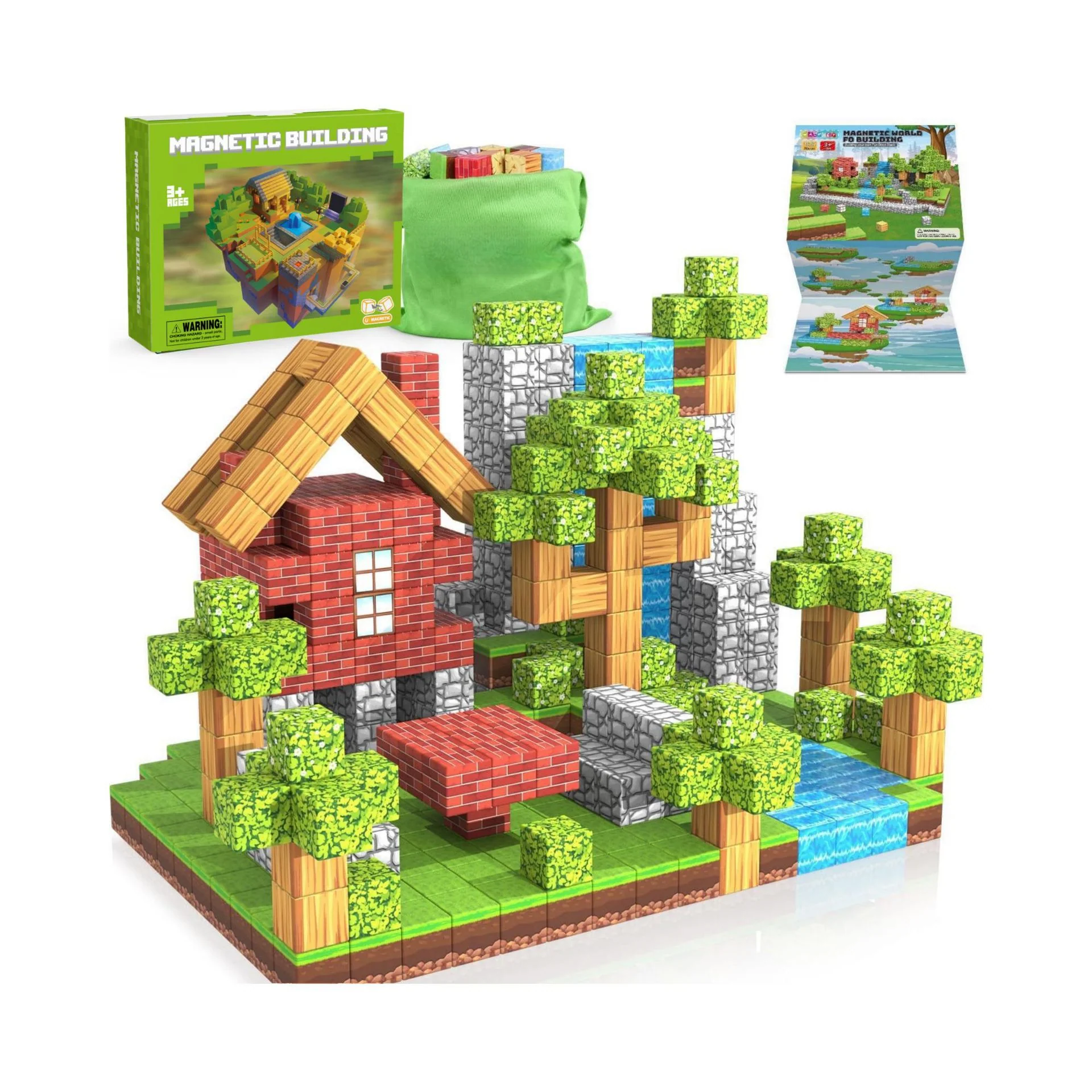 Minecraft Magnetic Blocks Magnetic Building Toy - Original Forest Set - Image 2