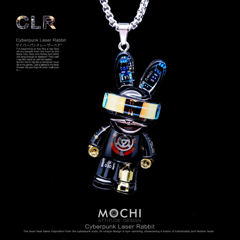 MOCHI Cyberpunk Laser Rabbit Keychain for Car Keys & Bag Pendant - Image 7