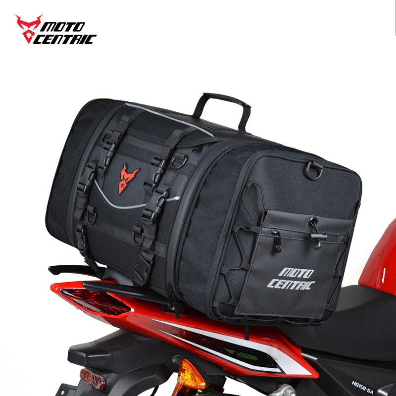 MOTOCENTRIC Motorcycle Rear Seat Bag 35L – Waterproof, Large Capacity, Multi-Functional Travel Bag (Expandable up to 50L)