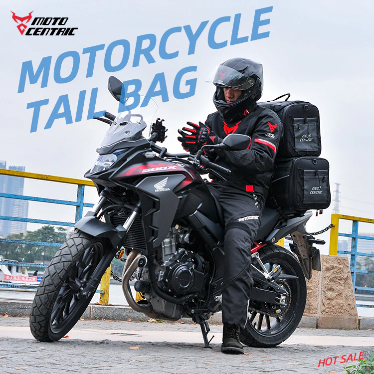 MOTOCENTRIC Motorcycle Rear Seat Bag 35L – Waterproof, Large Capacity, Multi-Functional Travel Bag (Expandable up to 50L) - Image 3