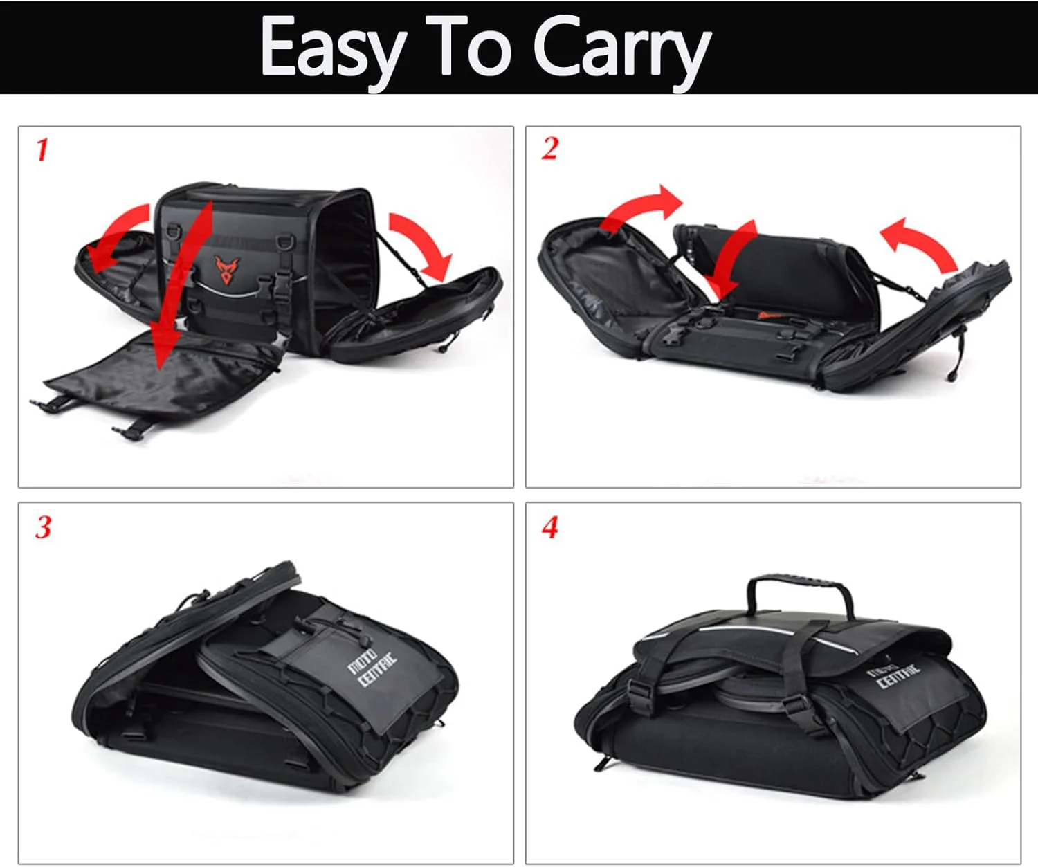 MOTOCENTRIC Motorcycle Rear Seat Bag 35L – Waterproof, Large Capacity, Multi-Functional Travel Bag (Expandable up to 50L) - Image 7