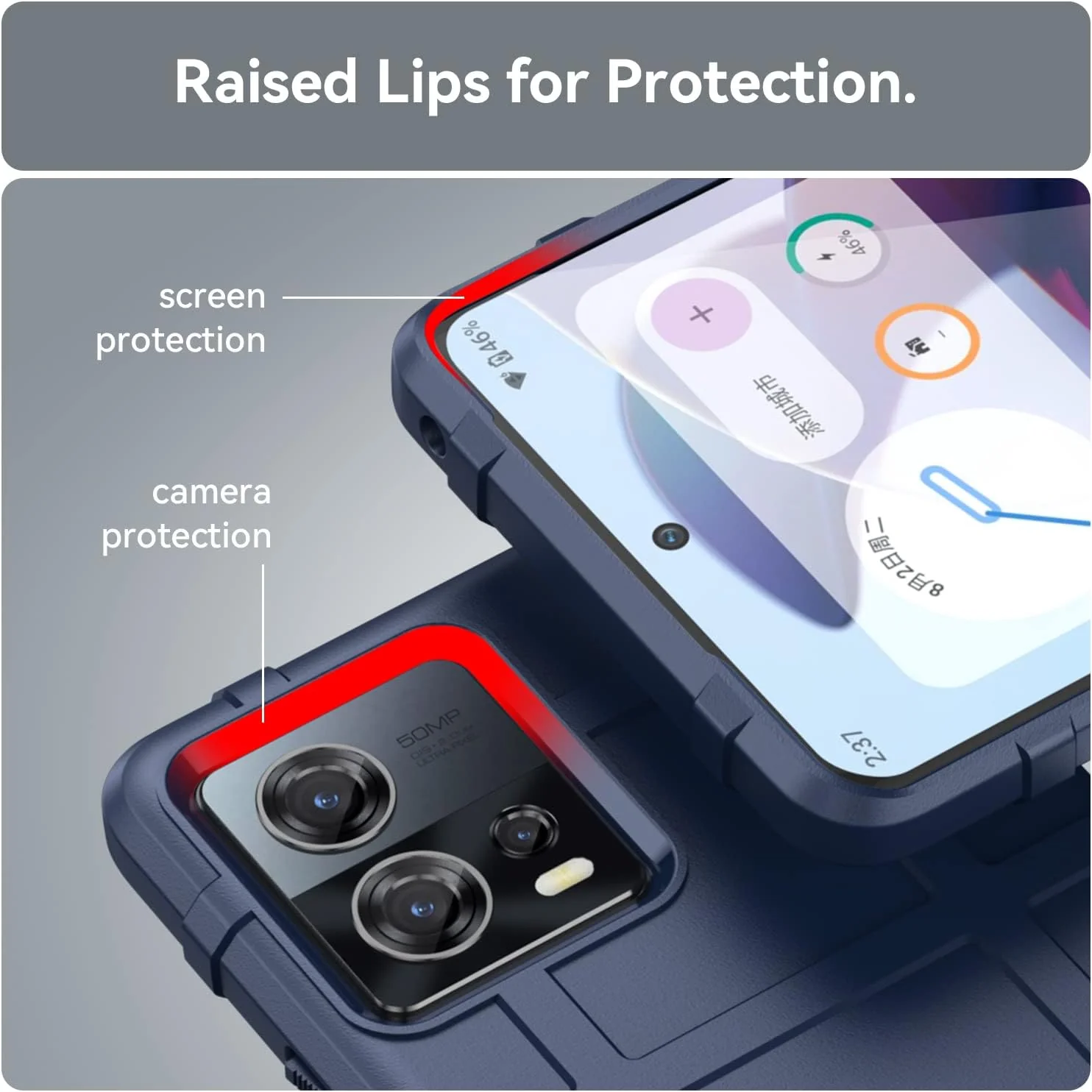 Motorola Moto Edge 30 Fusion/S30 Pro - Shield Shockproof Rugged Heavy Duty Case With 2PC 9H Glass Screen Protector - Image 6