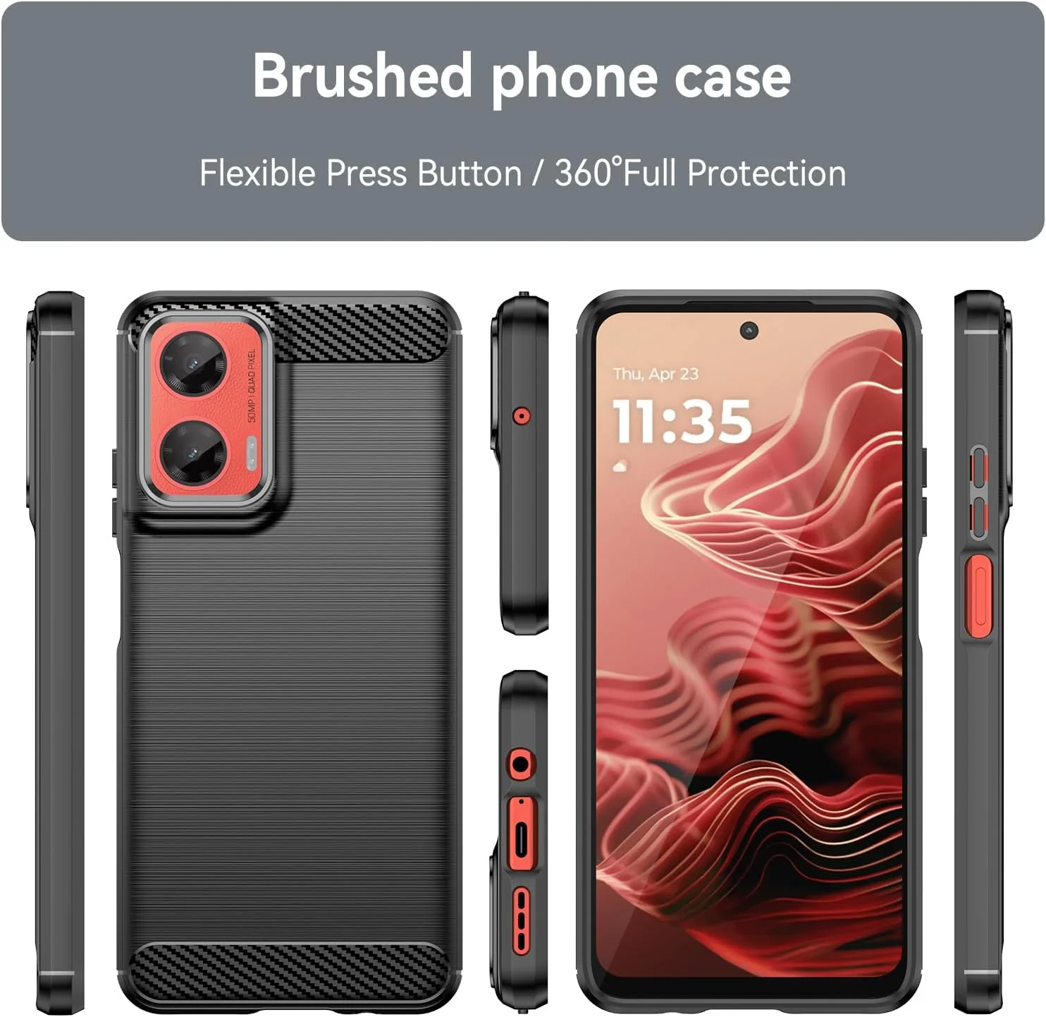 Motorola Moto G35 - Shield Shockproof Rugged Heavy Duty Case With 2PC 9H Glass Screen Protector - Image 3