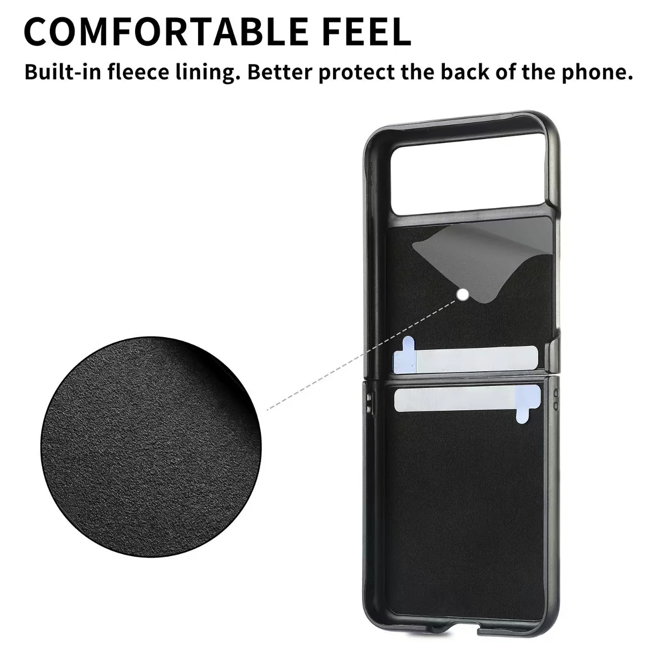 Motorola Moto Razr 50/Ultra PU Minimalist Flip Genuine Leather Series Case - Image 3