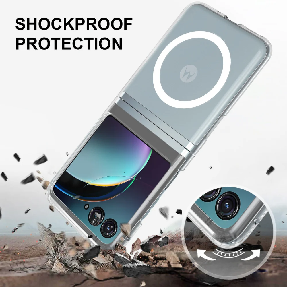 Motorola Razr 50/Ultra - Scratchproof PC Transparent MagSafe Phone Case - Image 4