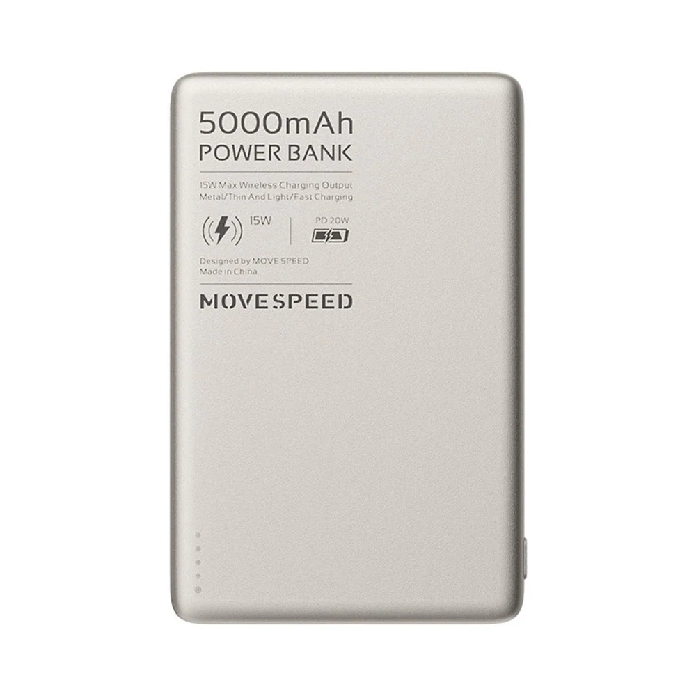 MOVE SPEED S5 Ultra-thin Titanium Magnetic Power Bank 5000mAh PD20W (YSPBS05) - Image 4