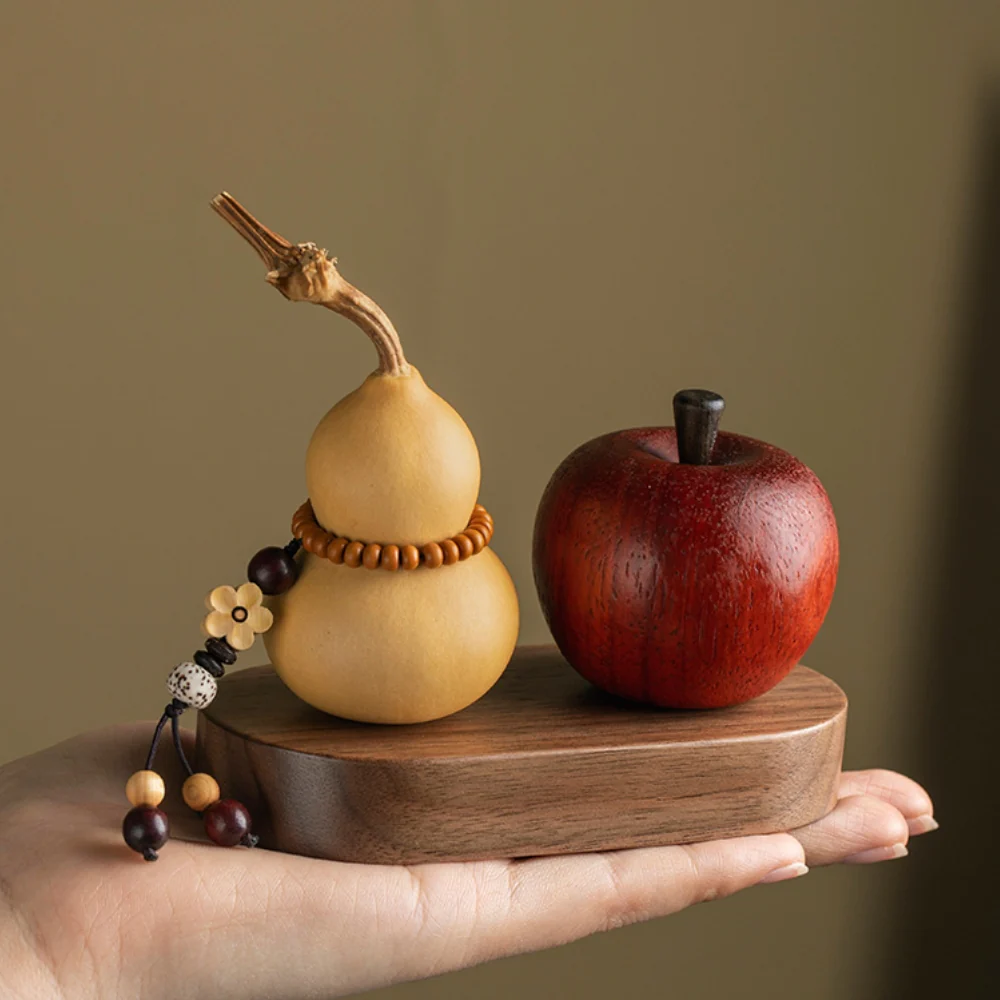 Natural Gourd Plum Blossom Pendant Walnut Wood Base Car Dashboard Ornament Handmade Carving Premium Gift - Image 13