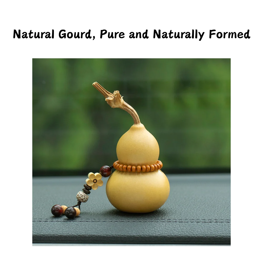 Natural Gourd Plum Blossom Pendant Walnut Wood Base Car Dashboard Ornament Handmade Carving Premium Gift - Image 8
