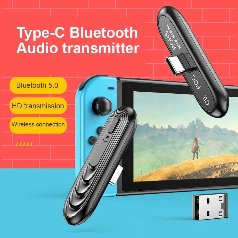 Nintendo Switch Bluetooth V5.0 Audio Transmitter Receiver Wireless Audio Adapter