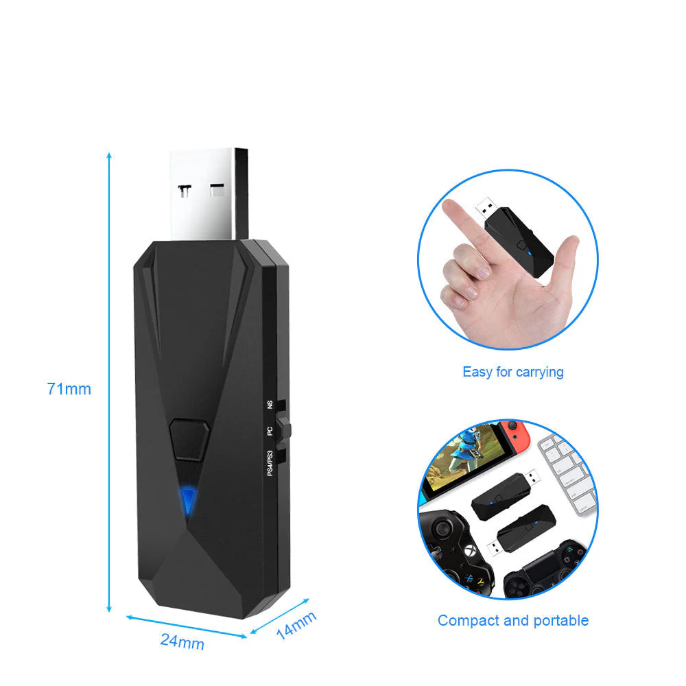 Nintendo Switch & Playstation PS4 PS3 PC Gamepad Game Controller Bluetooth Adapter Converter - Image 5