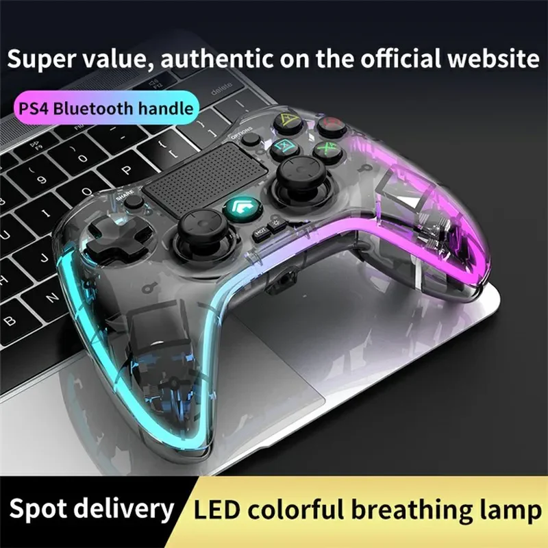 Nintendo Switch PS4 Game Consoles P05 Transparent Wireless Controller Bluetooth Handle Portable Gamepad with RGB Lights - Image 3