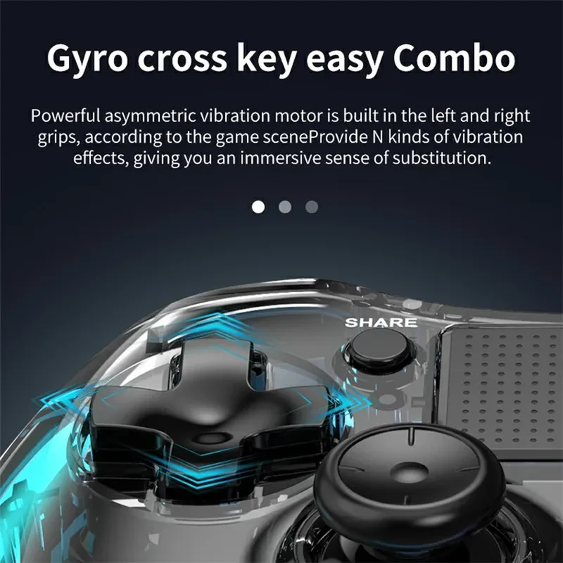 Nintendo Switch PS4 Game Consoles P05 Transparent Wireless Controller Bluetooth Handle Portable Gamepad with RGB Lights - Image 6