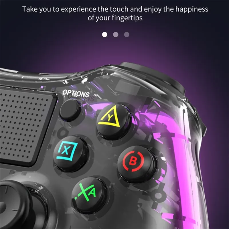 Nintendo Switch PS4 Game Consoles P05 Transparent Wireless Controller Bluetooth Handle Portable Gamepad with RGB Lights - Image 7