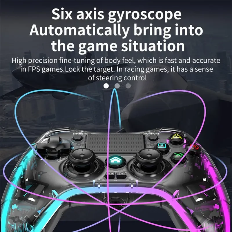 Nintendo Switch PS4 Game Consoles P05 Transparent Wireless Controller Bluetooth Handle Portable Gamepad with RGB Lights - Image 8