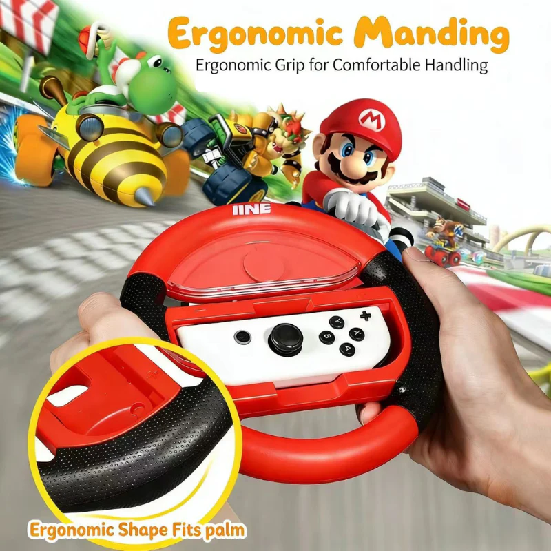 Nintendo Switch/Switch OLED - IINE Mario Steering Wheel Grips (1 Pair) - Image 4