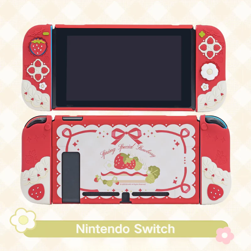 Nintendo Switch /Switch OLED/Switch 2 (2025) - Cute Strawberry Silicone Protective Cover Case - Image 10