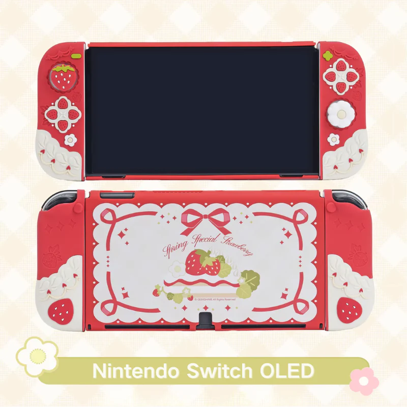 Nintendo Switch /Switch OLED/Switch 2 (2025) - Cute Strawberry Silicone Protective Cover Case - Image 11