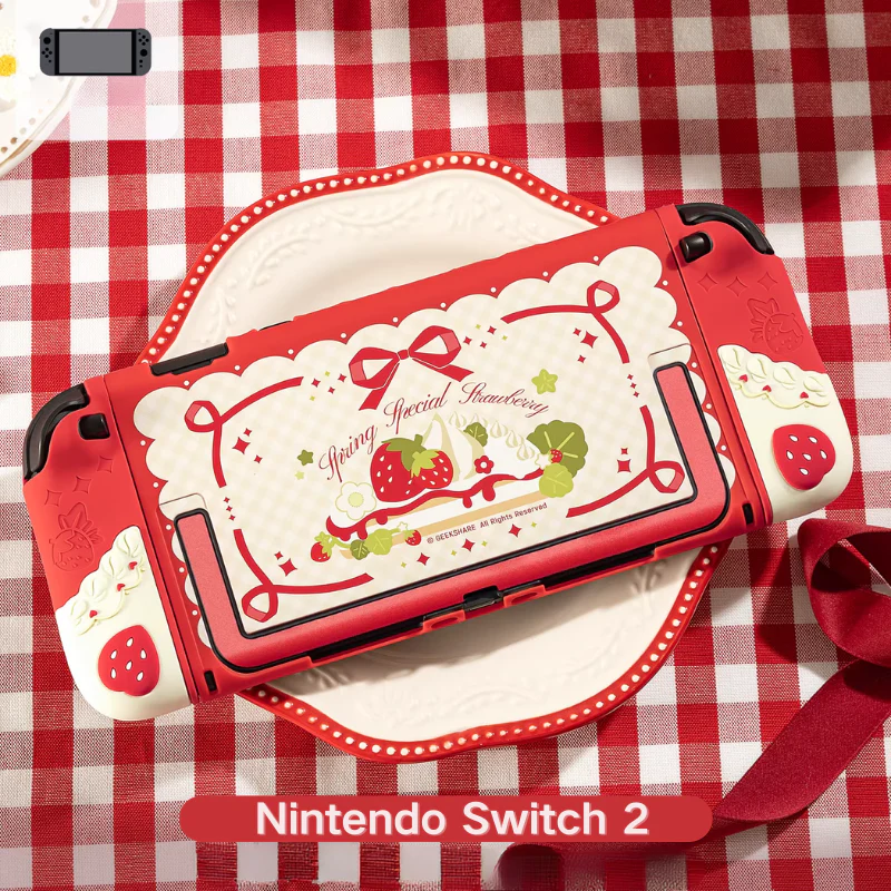 Nintendo Switch /Switch OLED/Switch 2 (2025) - Cute Strawberry Silicone Protective Cover Case - Image 12
