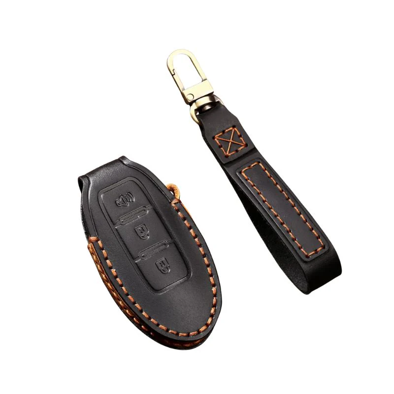 Nissan Handcrafted Genuine Leather Car Key Fob Case Cover For Altima, Rogue, Sentra, Pathfinder, Frontier, Maxima, Titan, Murano, Kicks, Juke, Qashqai, X-Trail