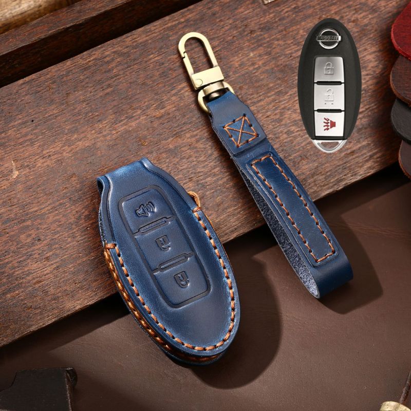 Nissan Handcrafted Genuine Leather Car Key Fob Case Cover For Altima, Rogue, Sentra, Pathfinder, Frontier, Maxima, Titan, Murano, Kicks, Juke, Qashqai, X-Trail - Image 3