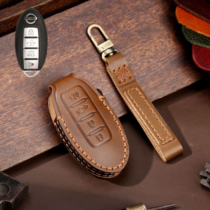 Nissan Handcrafted Genuine Leather Car Key Fob Case Cover For Altima, Rogue, Sentra, Pathfinder, Frontier, Maxima, Titan, Murano, Kicks, Juke, Qashqai, X-Trail - Image 6