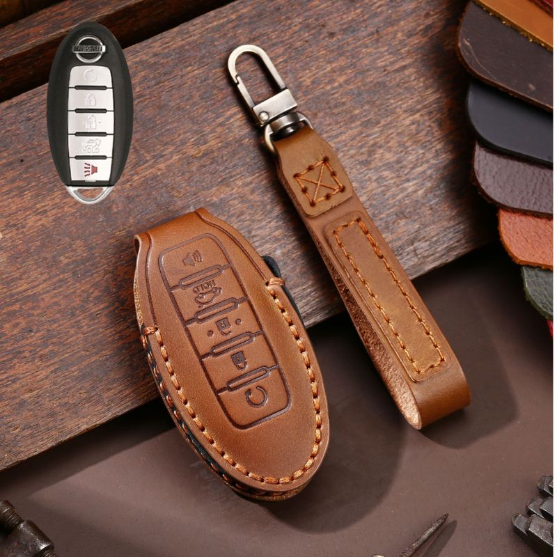 Nissan Handcrafted Genuine Leather Car Key Fob Case Cover For Altima, Rogue, Sentra, Pathfinder, Frontier, Maxima, Titan, Murano, Kicks, Juke, Qashqai, X-Trail - Image 9