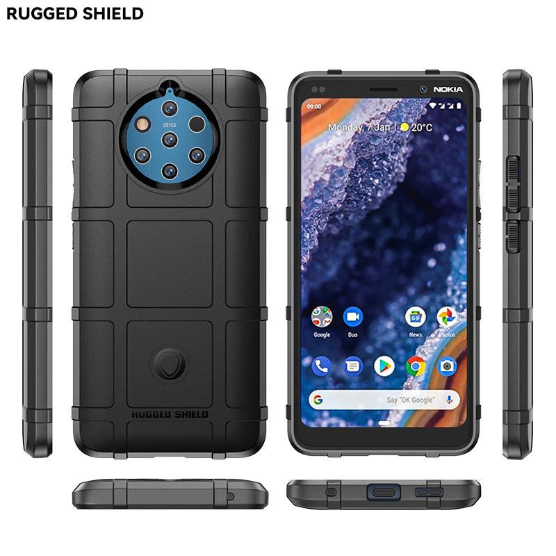 Nokia 9 PureView - Shield Shockproof Rugged Heavy Duty Case With 2PC 9H Tempered Glass Screen Protector - Image 5