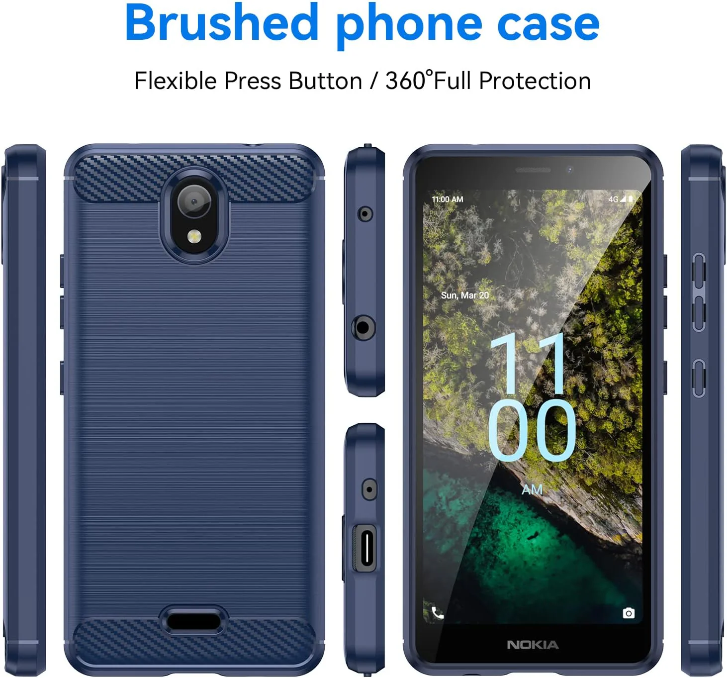 Nokia C100 - Shield Shockproof Rugged Heavy Duty Case With 2PC 9H Tempered Glass Screen Protector - Image 4