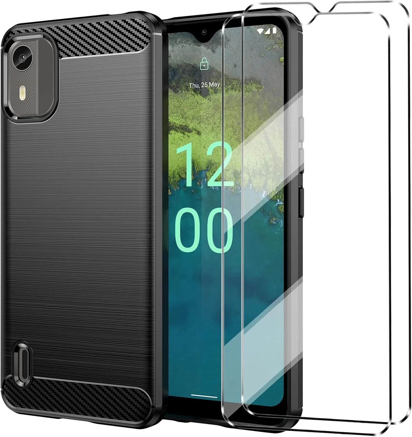 Nokia C12 Pro/C12/C12 Plus - Shield Shockproof Rugged Heavy Duty Case With 2PC 9H Tempered Glass Screen Protector - Image 10