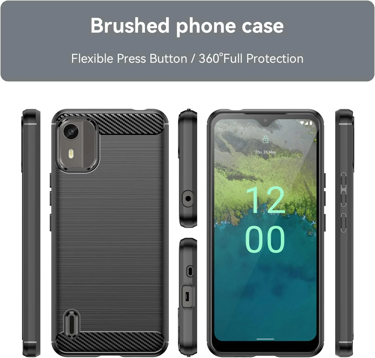 Nokia C12 Pro/C12/C12 Plus - Shield Shockproof Rugged Heavy Duty Case With 2PC 9H Tempered Glass Screen Protector - Image 11