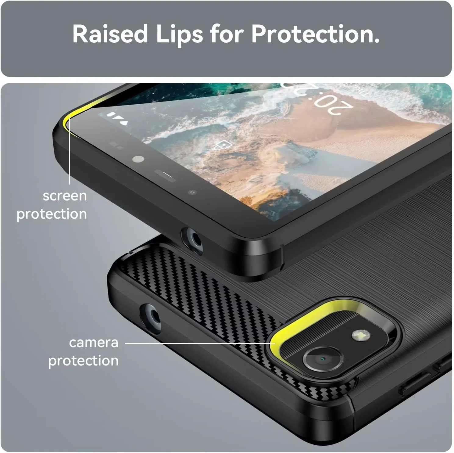 Nokia C2 2nd Edition - Shield Shockproof Rugged Heavy Duty Case With 2PC 9H Tempered Glass Screen Protector - Image 9