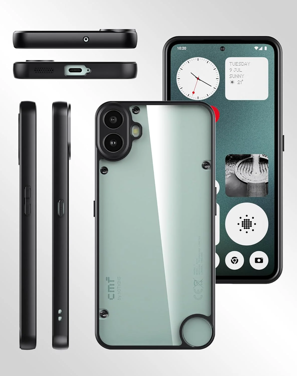 Nothing CMF Phone 1 - Shockproof Hard PC Back Soft TPU Bumper Case With 2PC Tempered Glass Screen Protector - Image 6