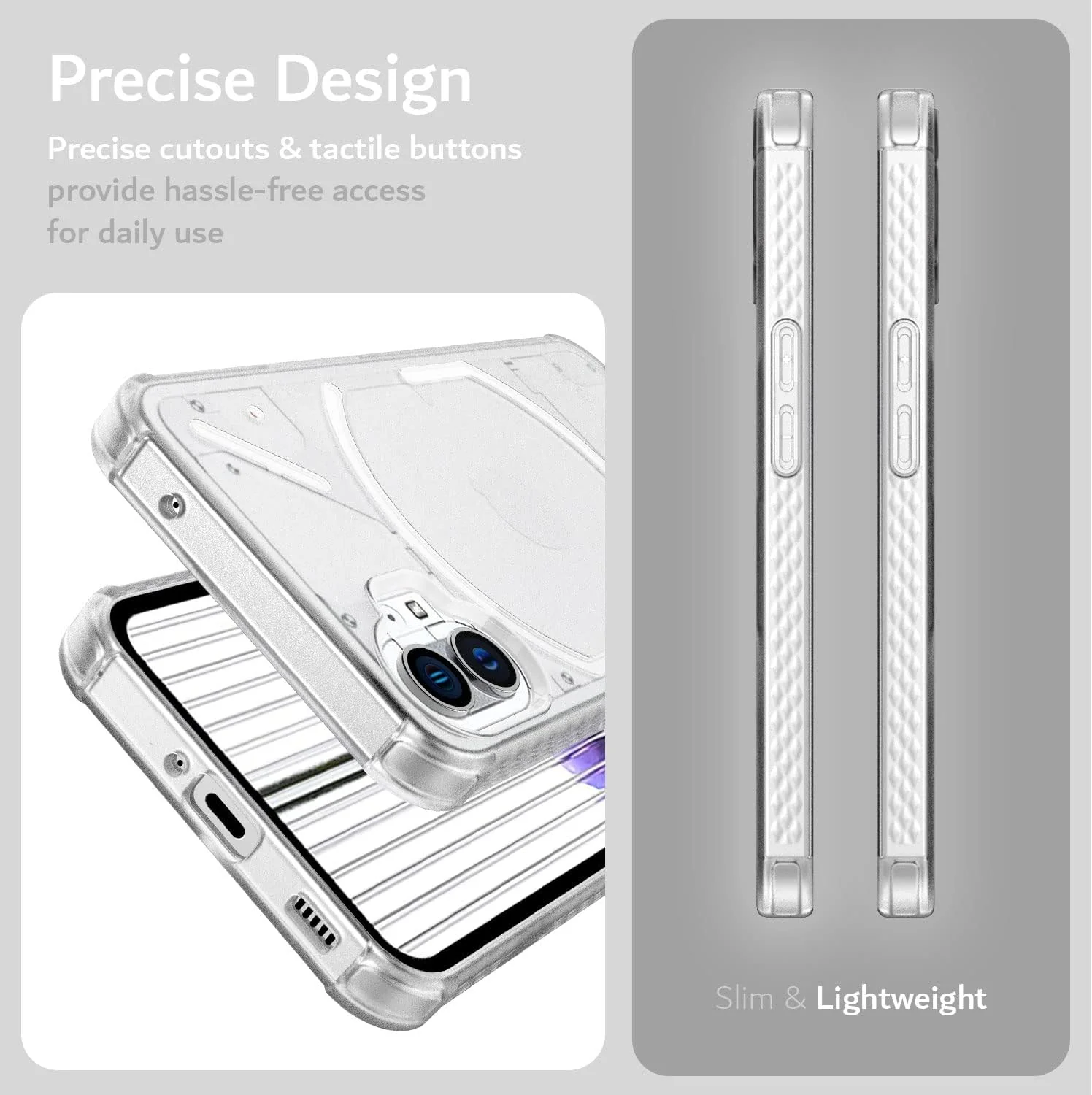 Nothing Phone 1 - AirPillow Cushion Transparent Soft Clear TPU Four Corners Protective Case With 2PC 9H Tempered Glass Screen Protector - Image 3