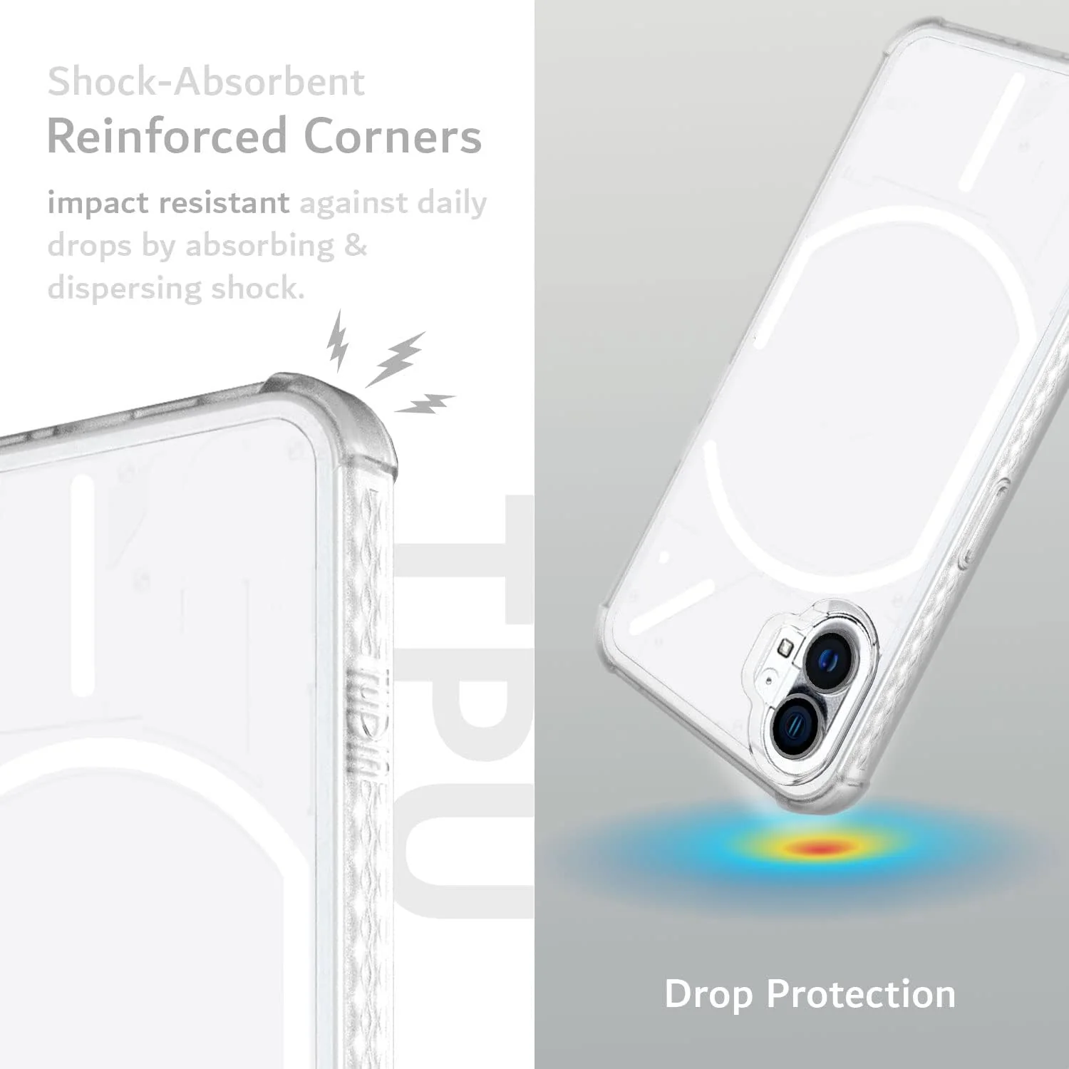 Nothing Phone 1 - AirPillow Cushion Transparent Soft Clear TPU Four Corners Protective Case With 2PC 9H Tempered Glass Screen Protector - Image 4