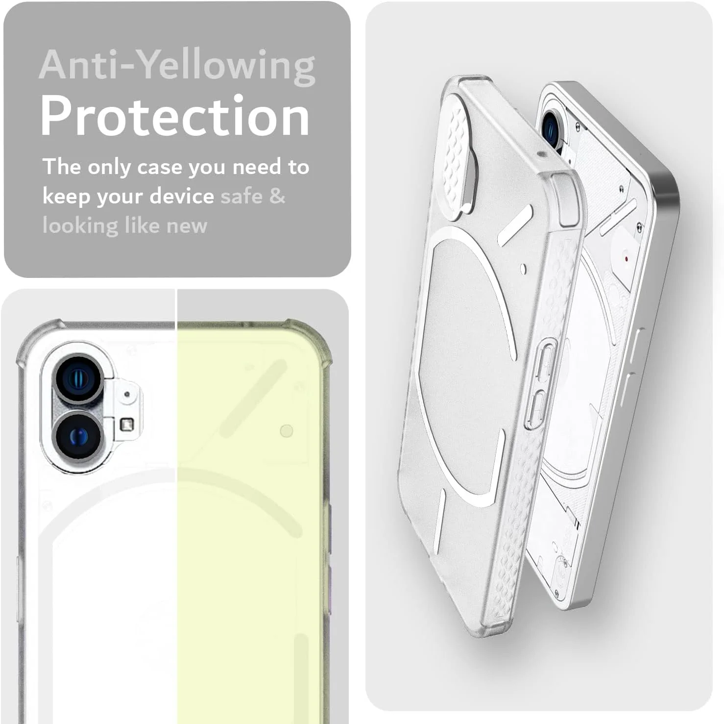 Nothing Phone 1 - AirPillow Cushion Transparent Soft Clear TPU Four Corners Protective Case With 2PC 9H Tempered Glass Screen Protector - Image 5