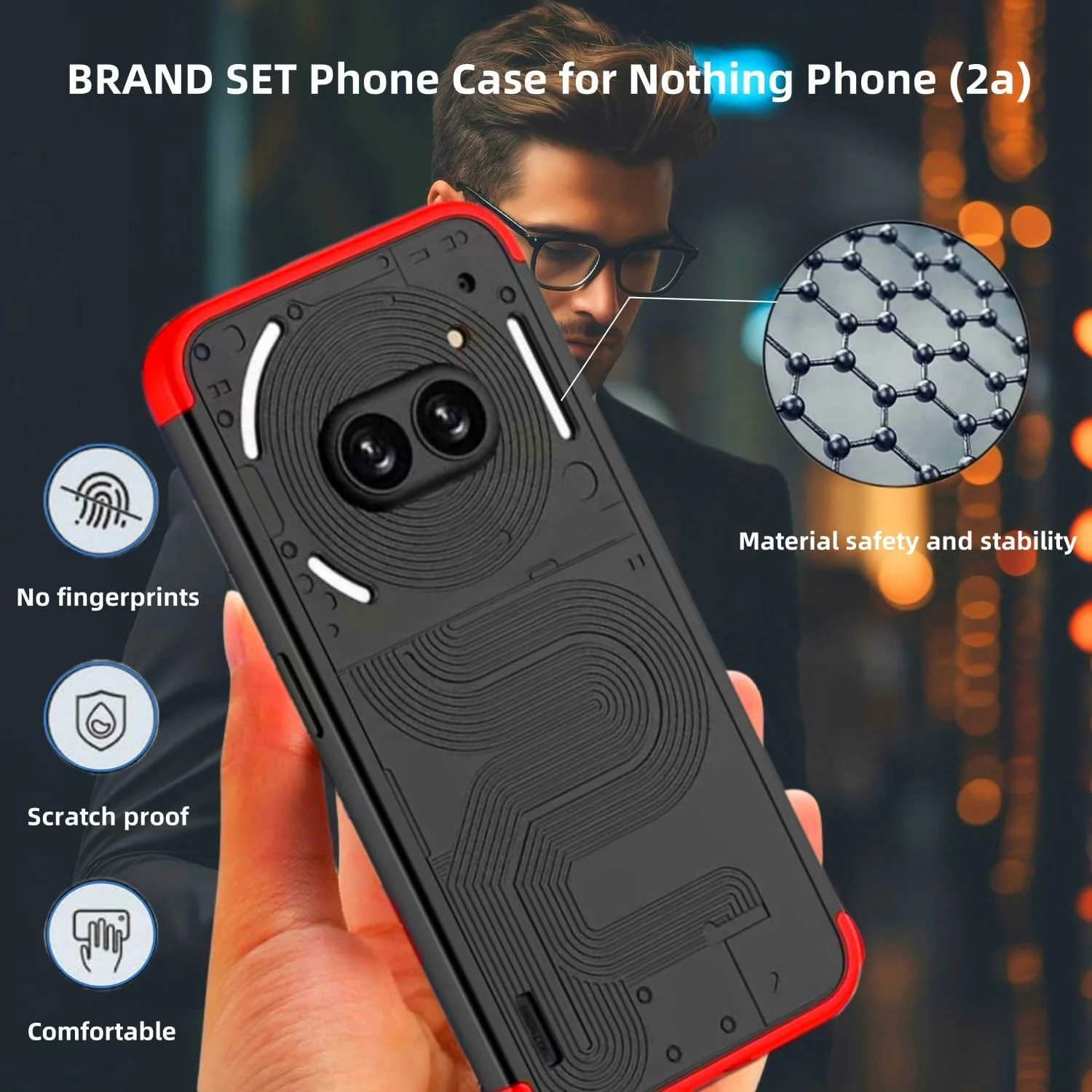 Nothing Phone (2a)/(2a) Plus - Shockproof Matte PC Silky Ultra Slim Fit Scratch With 2PC Tempered Glass Screen Protector - Image 8