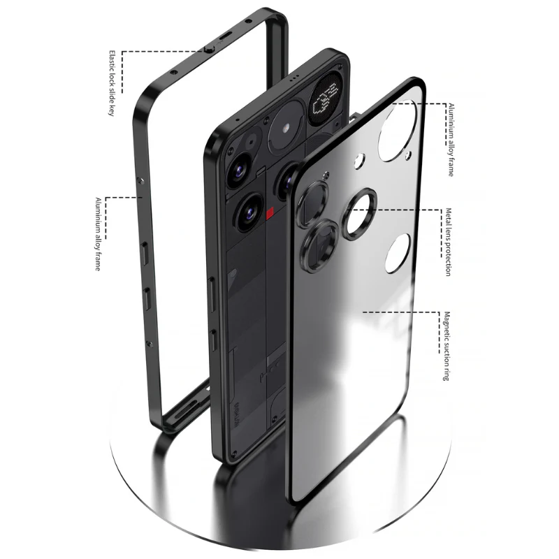 Nothing Phone (3)/(3a)/Pro Metal Frame Snap-On Acrylic Shockproof Phone Case - Image 3