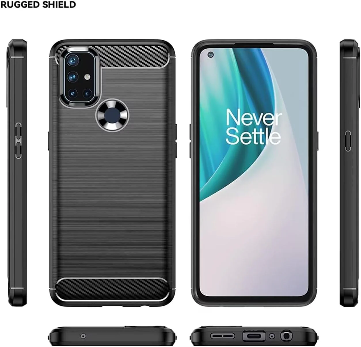 OnePlus 1+Nord N10 5G - Shield Shockproof Rugged Heavy Duty Case With 2PC 9H Glass Screen Protector - Image 3