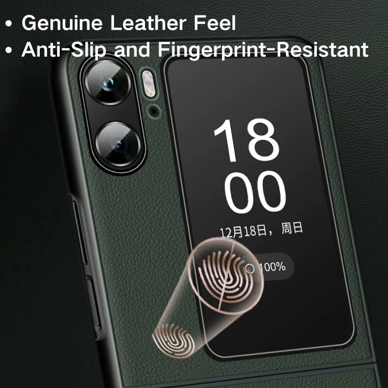 OPPO Find N2 Filp & N3 Flip - Soft Edged With Magnetic Attraction Genuine Leather Series Case - Image 7