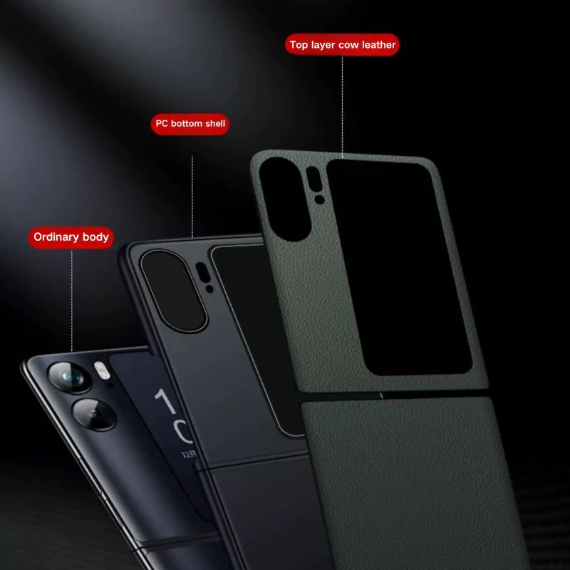 OPPO Find N2 Filp & N3 Flip - Soft Edged With Magnetic Attraction Genuine Leather Series Case - Image 8