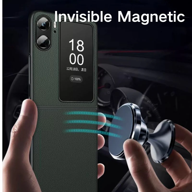 OPPO Find N2 Filp & N3 Flip - Soft Edged With Magnetic Attraction Genuine Leather Series Case - Image 9