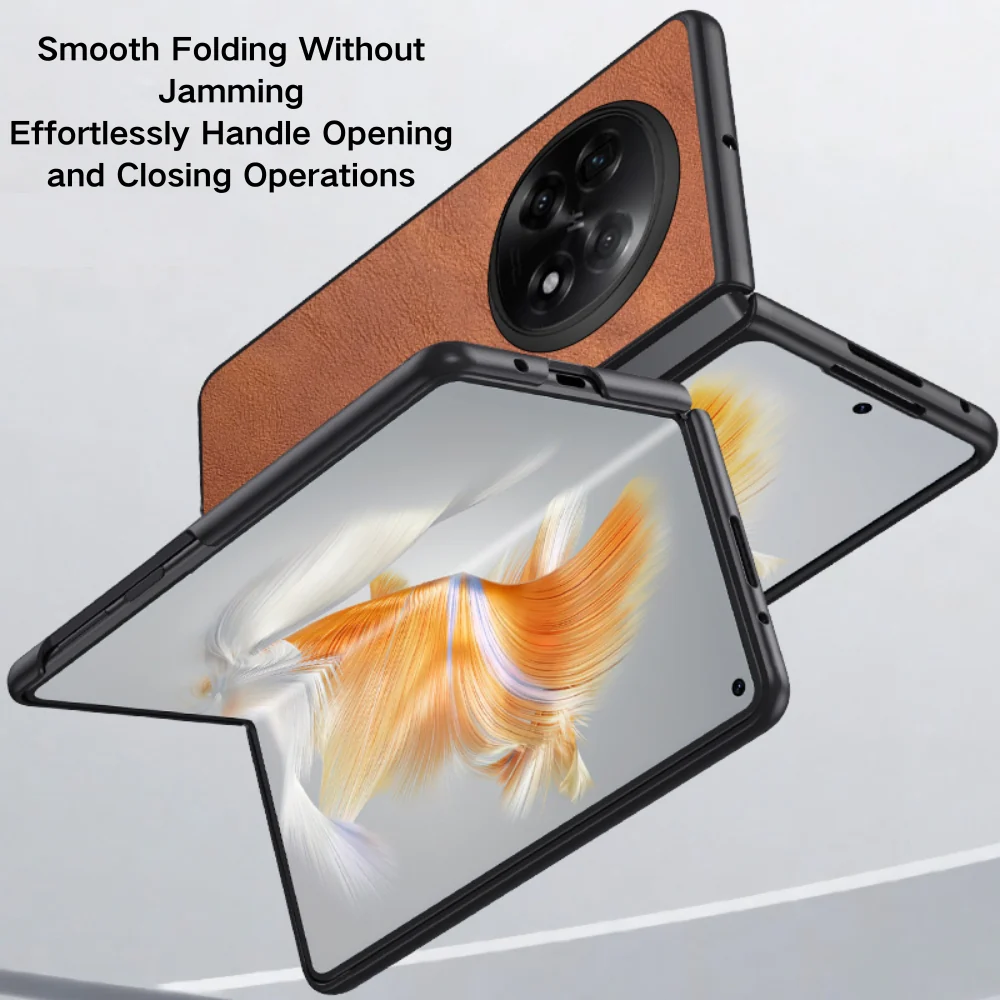 OPPO Find N3 - Plain Leather Business Fashion Protective Case - Image 5