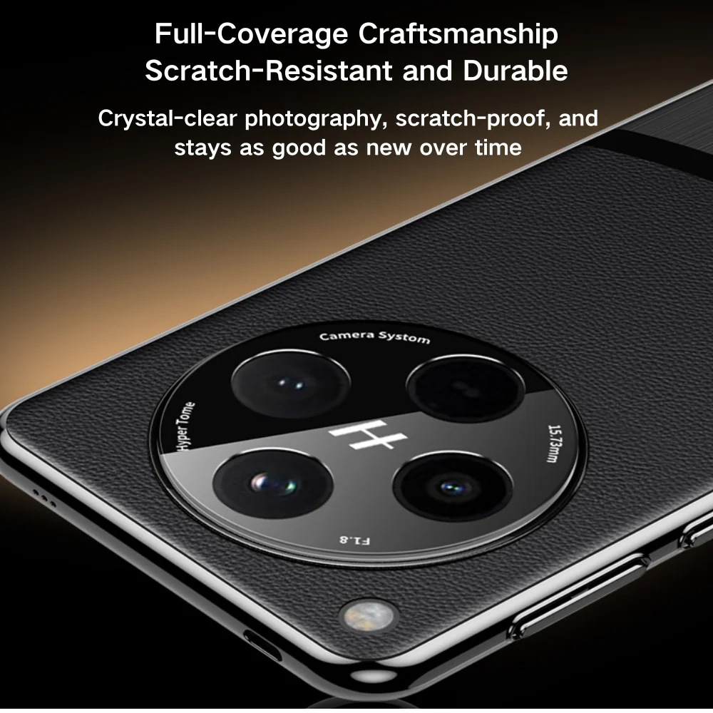 OPPO Find X8 Pro - Electroplated Spliced Vegan Leather Hard-Edge Shockproof Protective Case - Image 8