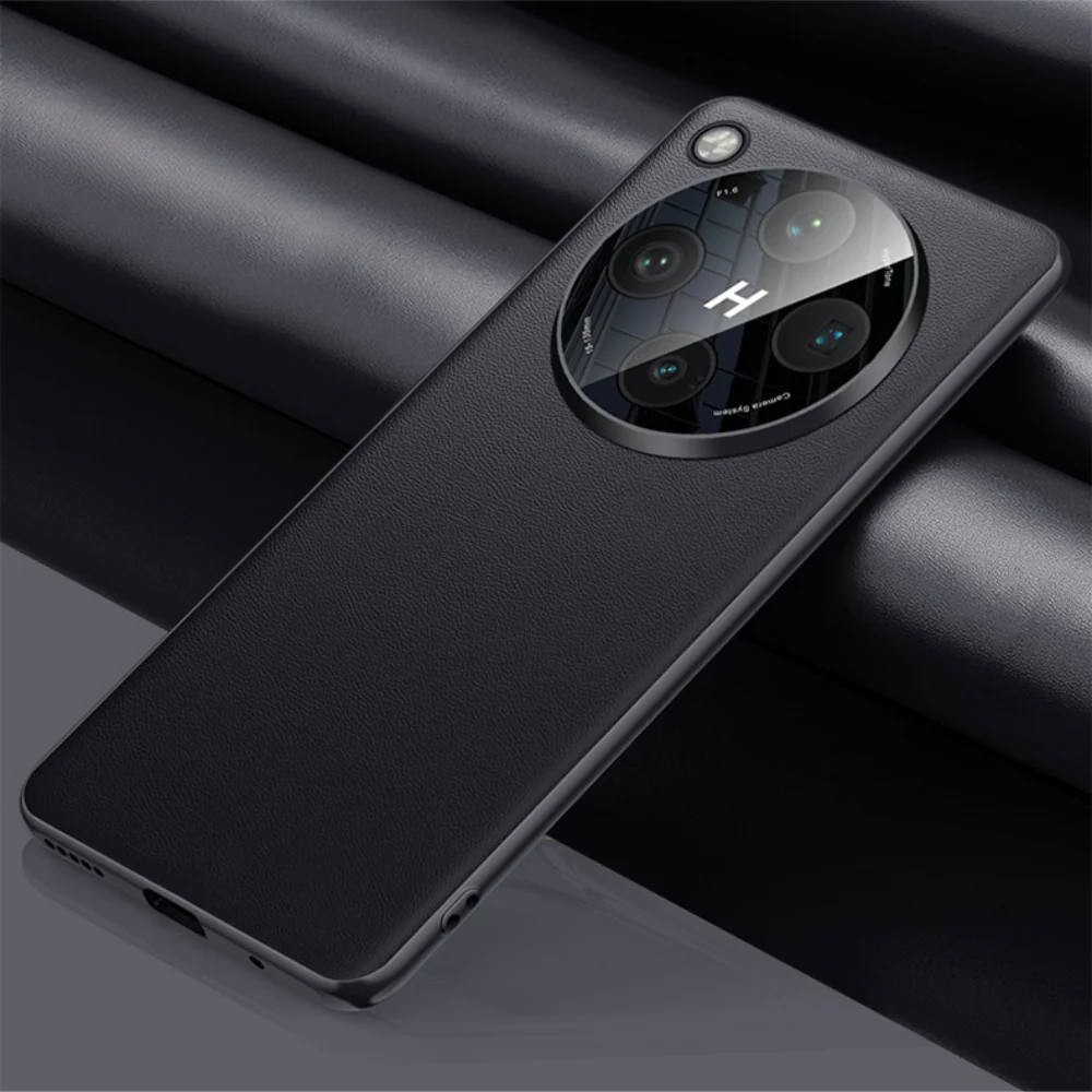 OPPO Find X8 Pro - Full Cover Solid Leather Silicone Shockproof Case with Camera Protection - Image 4