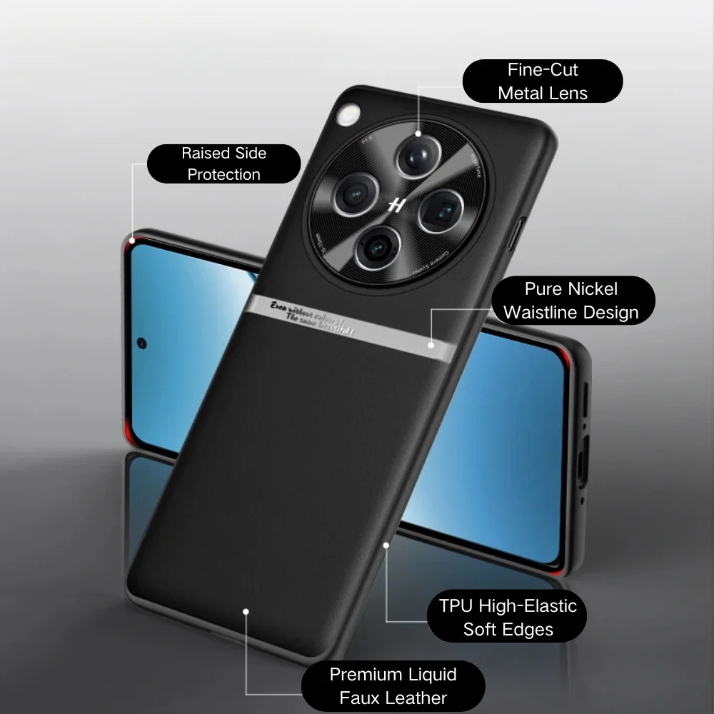 OPPO Find X8 Pro - Liquid Leather Skin-Friendly Anti-Drop Protective Case - Image 10