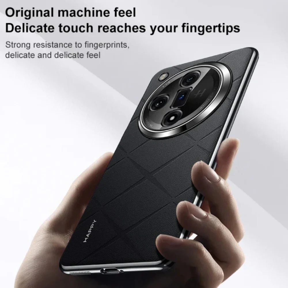 OPPO Find X7/Ultra - Plain Leather PC Phone Case - Image 11